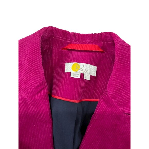 Boden- Corduroy Fuchsia Classic Tailored Blazer-Size 2P - Picture 2 of 8